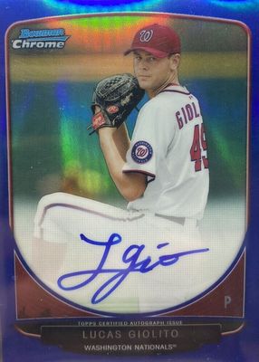 2013 Bowman #BCP-LG Chrome Prospect Auto - Blue Refractor /150