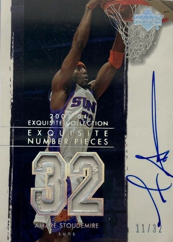 Amar'e Stoudemire 2003 Upper Deck Exquisite Collection #NP-AS Number Pieces Patch Autographs (/32) SGC 8