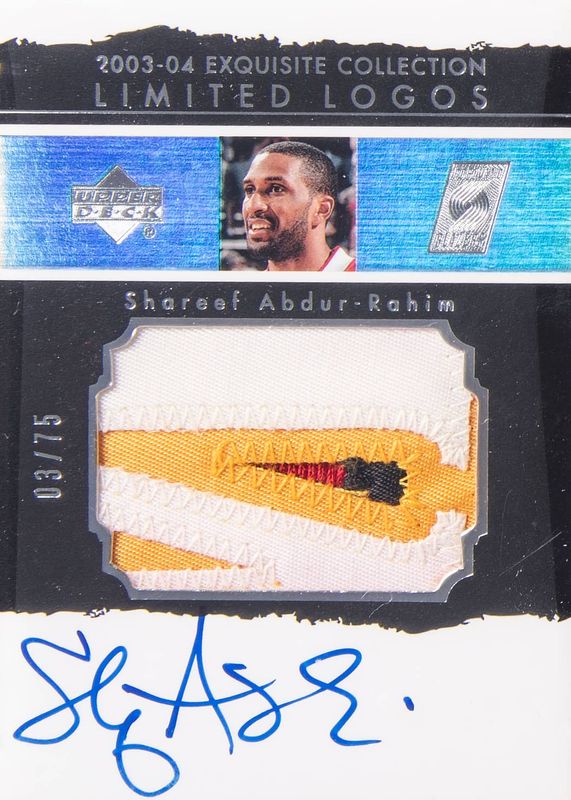 Shareef Abdur-Rahim 2003 Upper Deck Exquisite Collection #LL-SA Limited Logos Patch Autographs /75 BGS 8.5