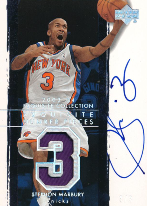 Stephon Marbury Number Piece Autograph #NP-ST front scan.