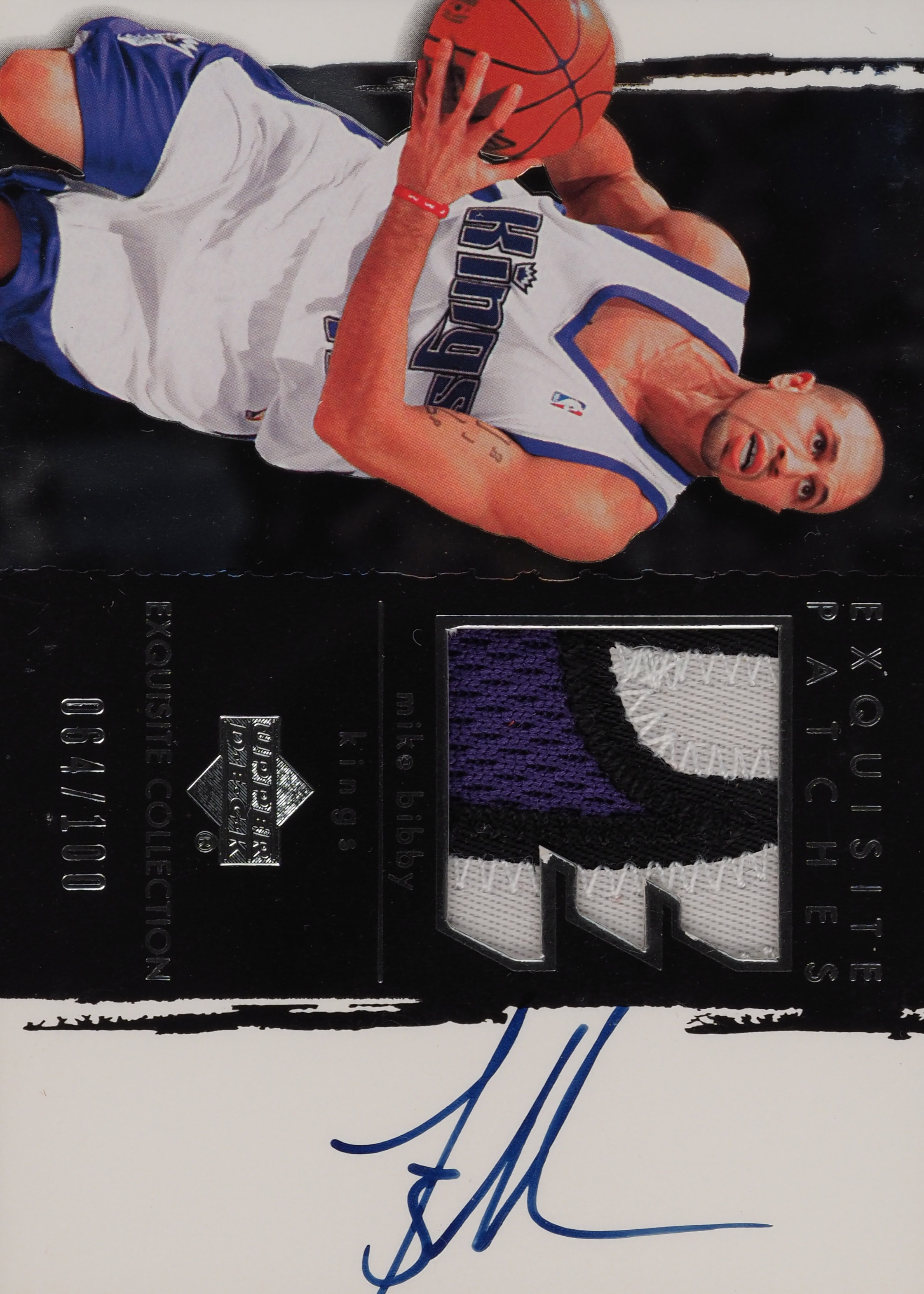 Mike Bibby Patches Autograph #AP-MB front scan.