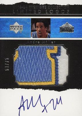 2003 Upper Deck Exquisite Collection #LL-AM Limited Logos Patch Autographs /75