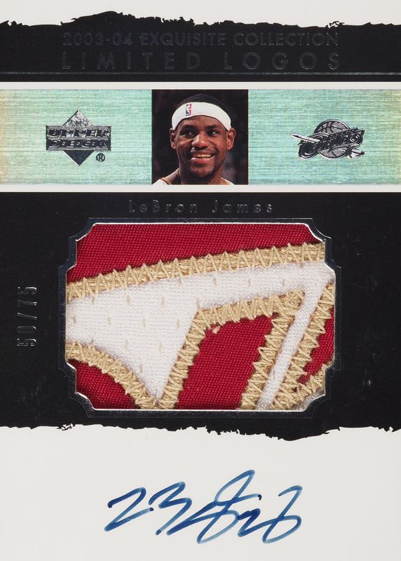 LeBron James 2003 Upper Deck Exquisite Collection LL LJ Limited Logos Patch Autographs 75 Price Guide Sports Card Investor