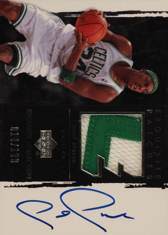 Paul Pierce 2003 Upper Deck Exquisite Collection #AP-PP Patches Autographs /100 PSA 8