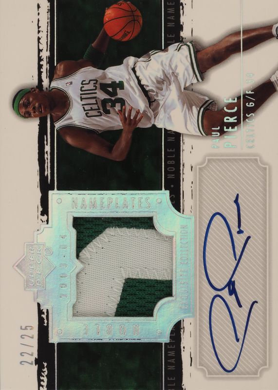 Paul Pierce 2003 Upper Deck Exquisite Collection #NN-PP Noble Nameplates Patch Autographs /25 PSA 10