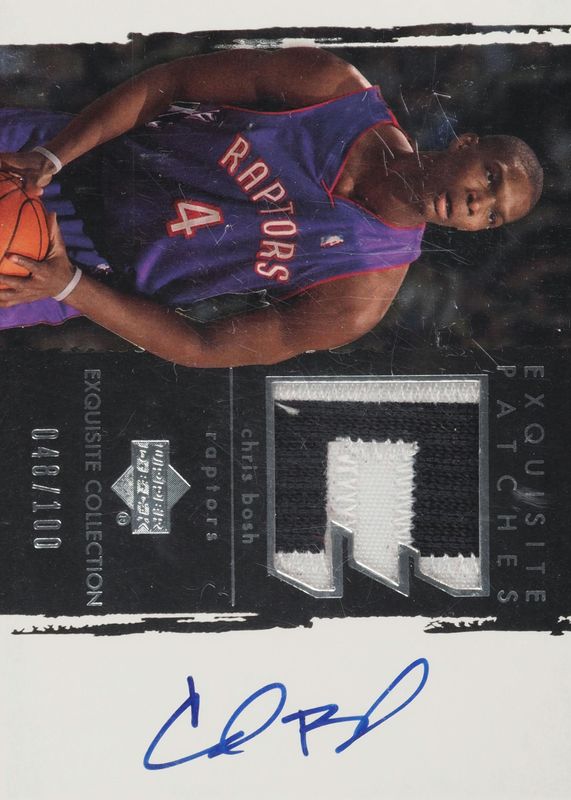 Chris Bosh 2003 Upper Deck Exquisite Collection #AP-CB Patches Autographs /100 Rookie BGS 9