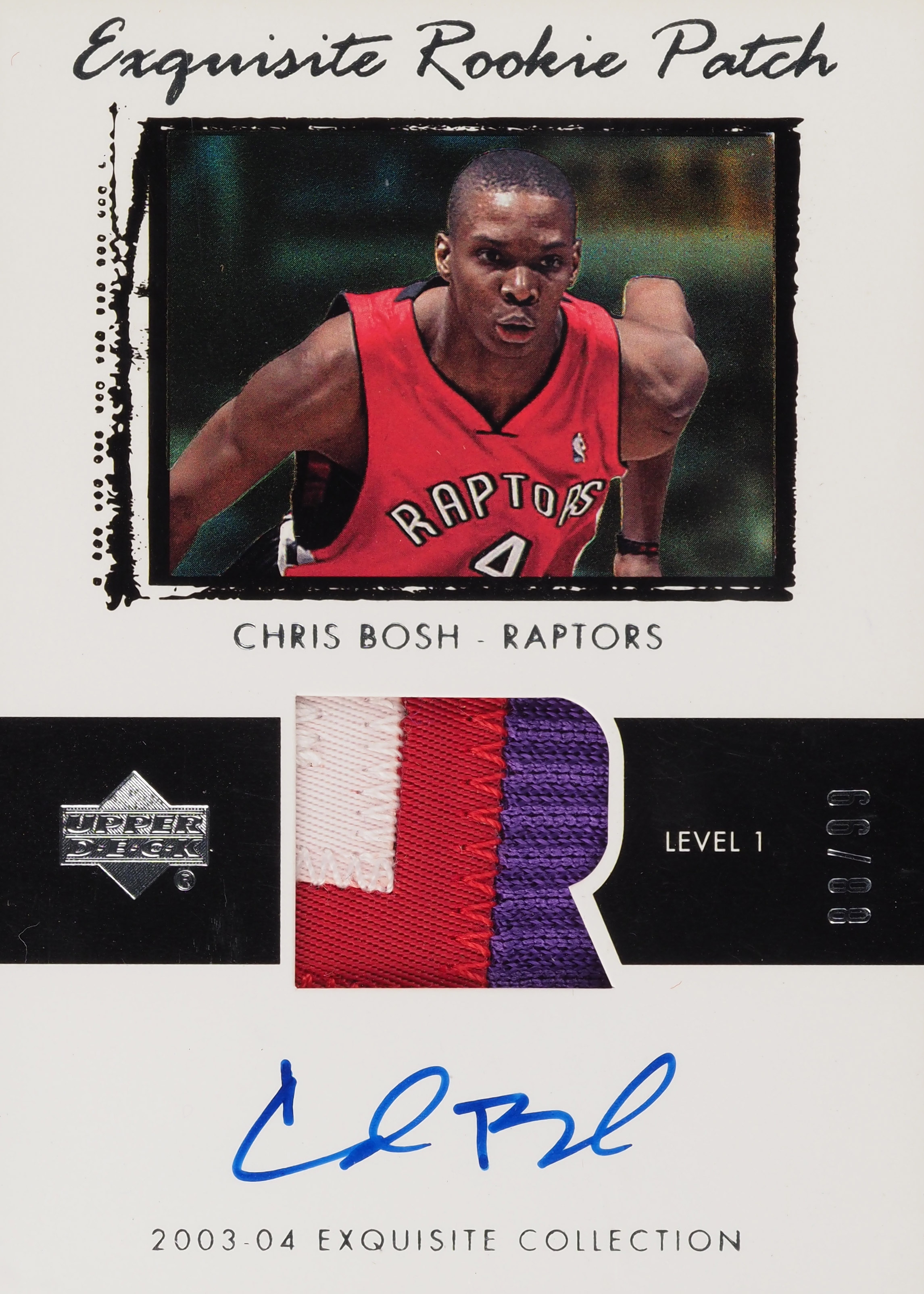 Chris Bosh Rookie Patch Autograph #75 front scan.