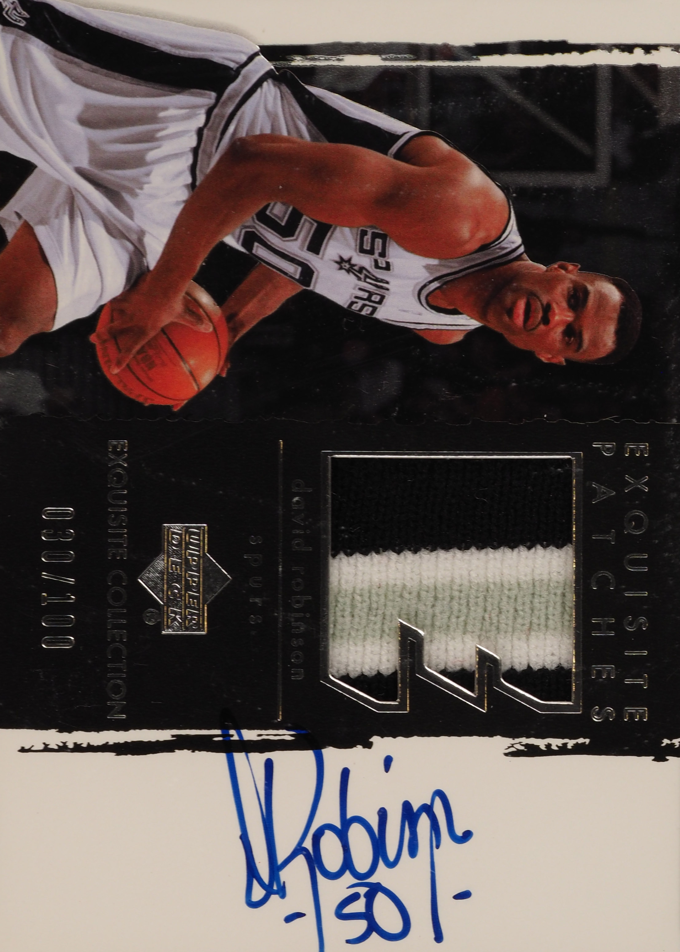 David Robinson Patches Autograph #AP-DA front scan.