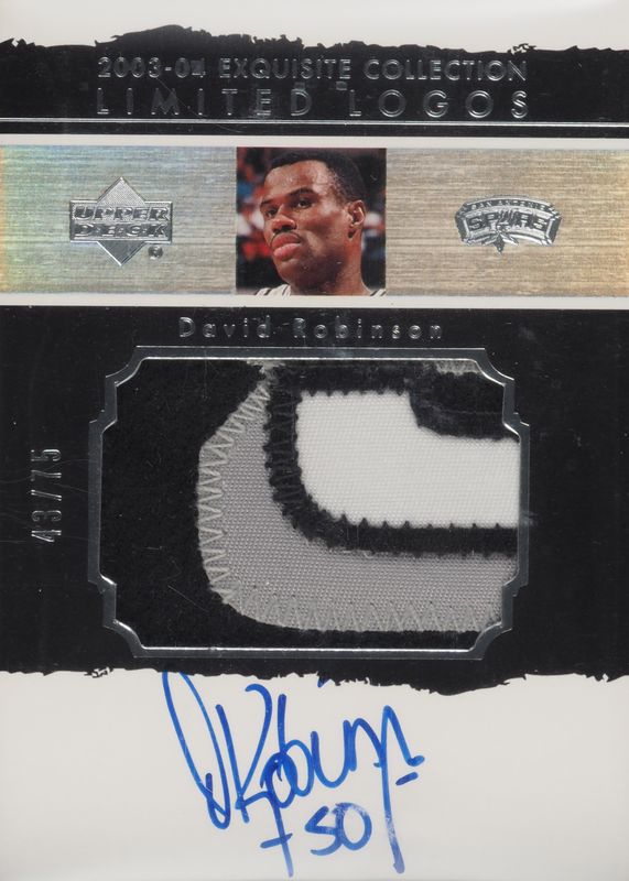 David Robinson 2003 Upper Deck Exquisite Collection #LL-DA Limited Logos Patch Autographs /75 PSA 10