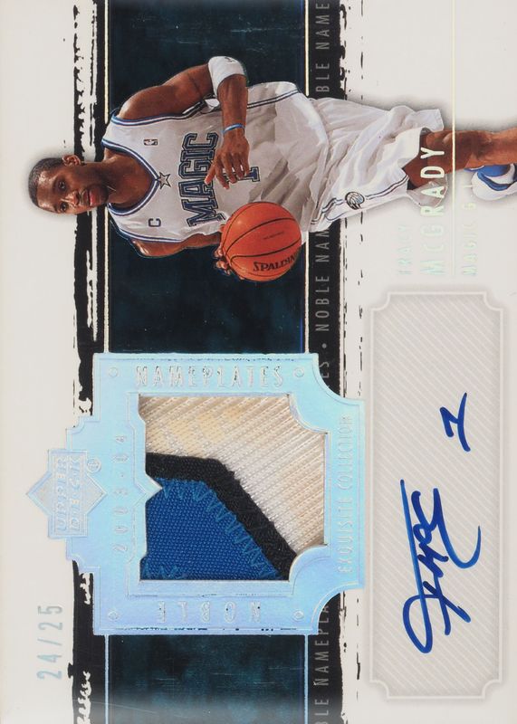 Tracy McGrady 2003 Upper Deck Exquisite Collection #NN-TM Noble Nameplates Patch Autographs /25 PSA 10