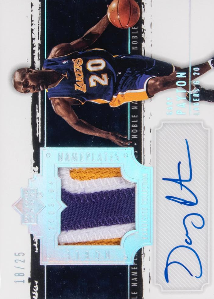 Gary Payton Noble Nameplates #NN-GP front scan.