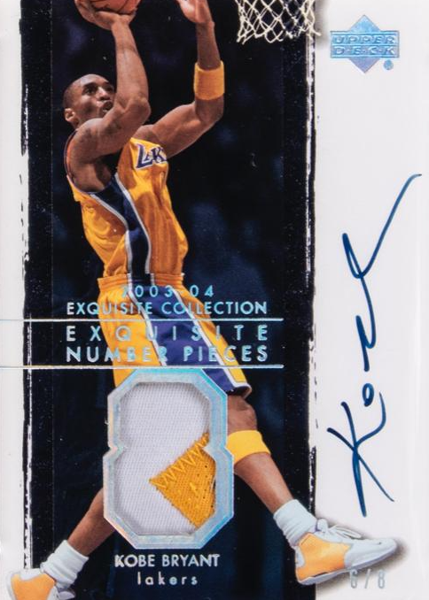 Kobe Bryant Number Piece Autograph #NP-KB front scan.