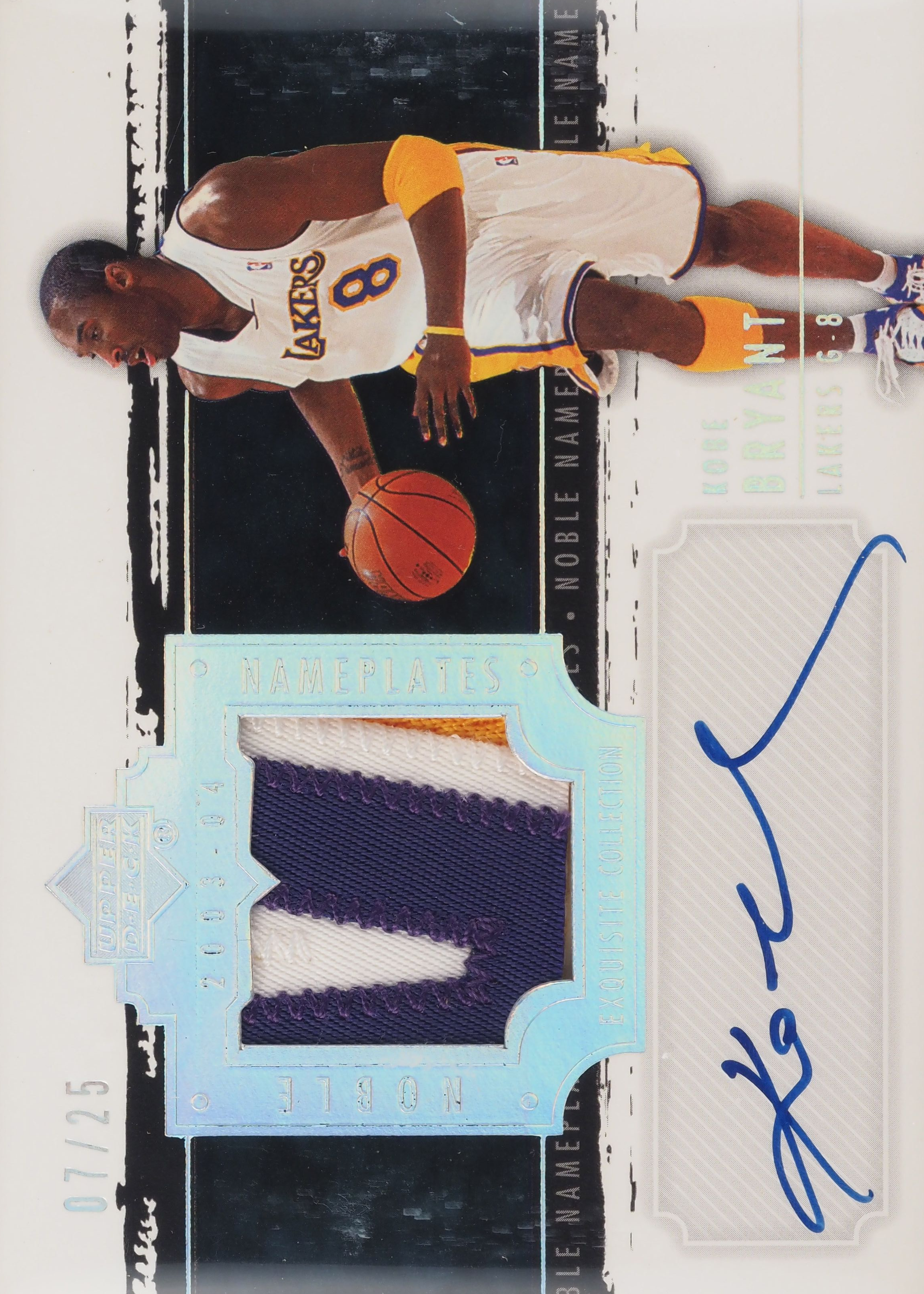 Kobe Bryant Noble Nameplates #NN-KB front scan.
