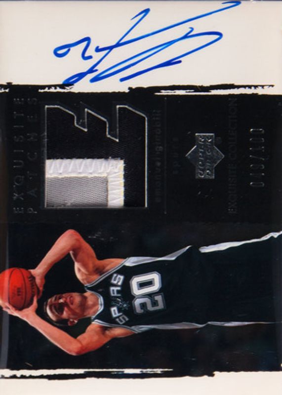 Manu Ginobili 2003 Upper Deck Exquisite Collection #AP-EG Patches Autographs /100 PSA 10