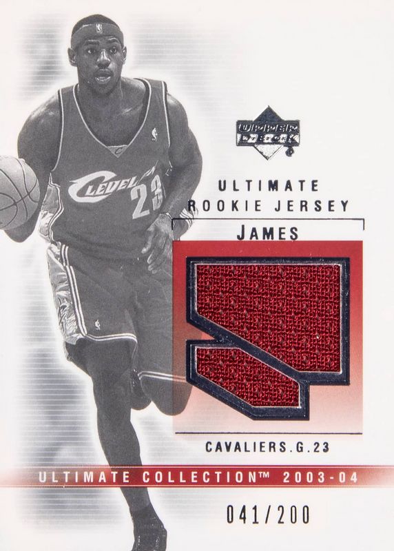 LeBron James 2003 Upper Deck Ultimate Collection #LJ-J Ultimate Rookie Jersey /200 PSA 10