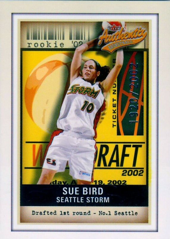 Sue Bird 2002 Fleer Authentix WNBA #101 Base /2002 Rookie PSA 9