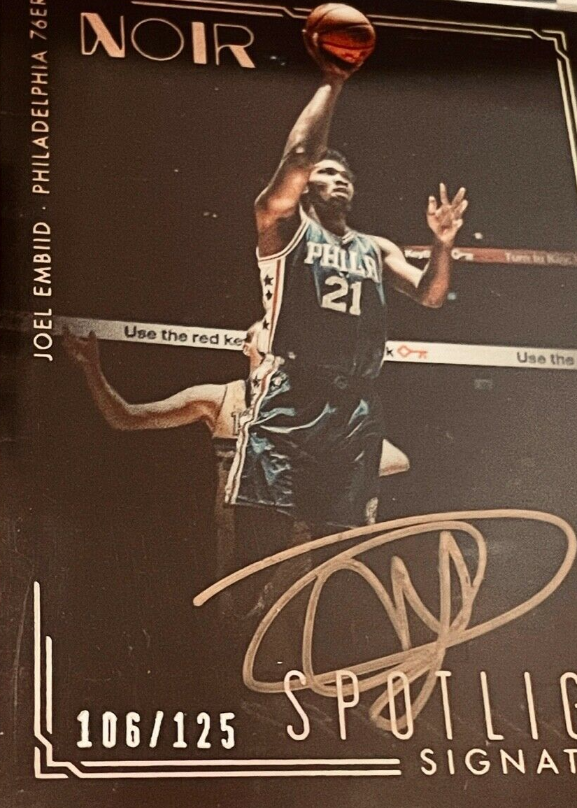 Panini Noir エンビード Embiid 直筆サインカード Auto Joel Embiid 2017 Noir Spotlight Signatures /125 Price Guide