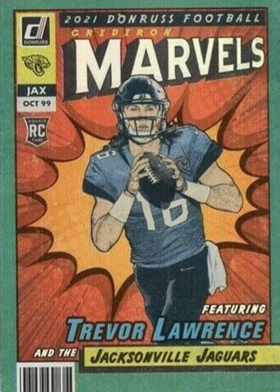 Trevor Lawrence 2021 Donruss #GM-TRL Gridiron Marvels /(SSP) Rookie BGS 9