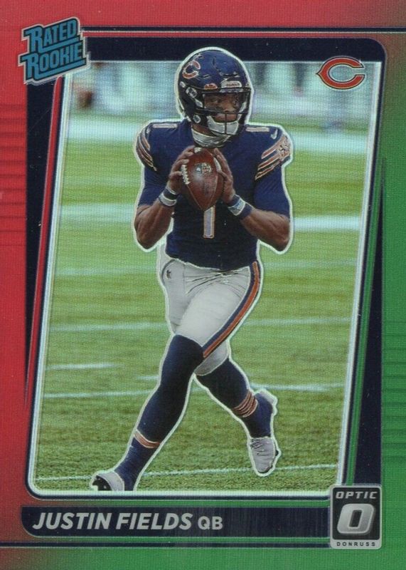 Justin Fields 2021 Donruss #P-253 Optic Preview - Red & Green Rookie SGC 9.5