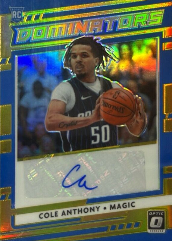 Cole Anthony 2020 Optic #RDS-COL Rookie Dominators Signatures - Gold /10 PSA 9