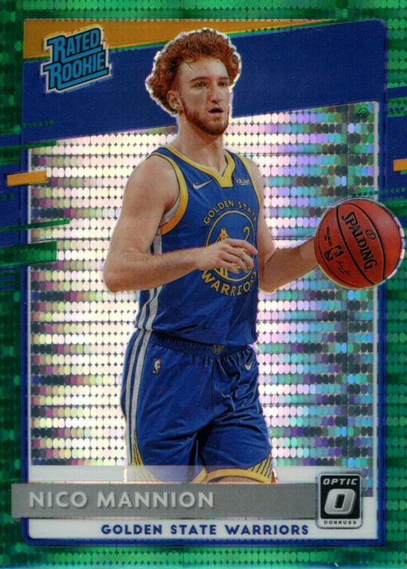 Nico Mannion 2020 Optic #190 Fanatics Green Pulsar Rookie PSA 10