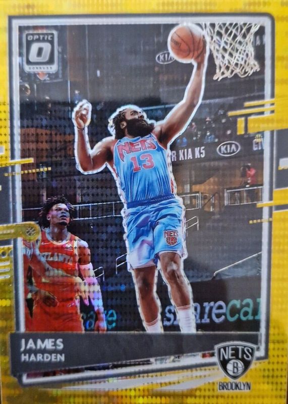 James Harden 2020 Optic #134 Fast Break Gold /10 RAW