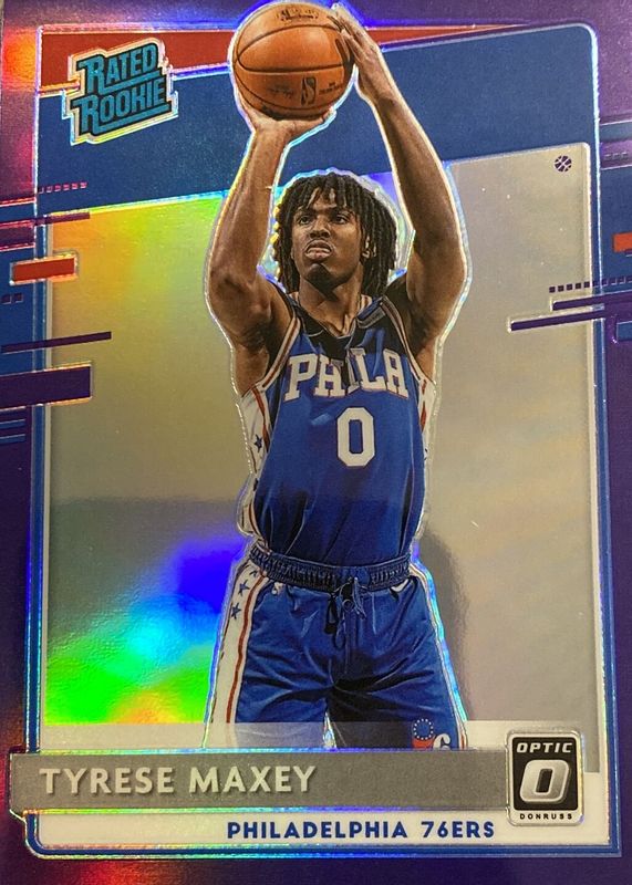 Tyrese Maxey 2020 Optic #171 Purple Rookie RAW