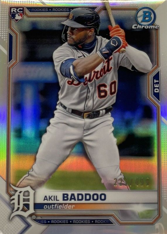 Akil Baddoo 2021 Bowman Chrome #34 Refractor /499 Rookie PSA 10