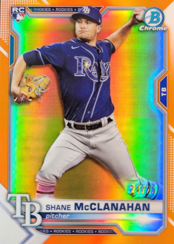 Shane McClanahan 2021 Bowman Chrome #8 Orange Refractor /25 Rookie SGC 10