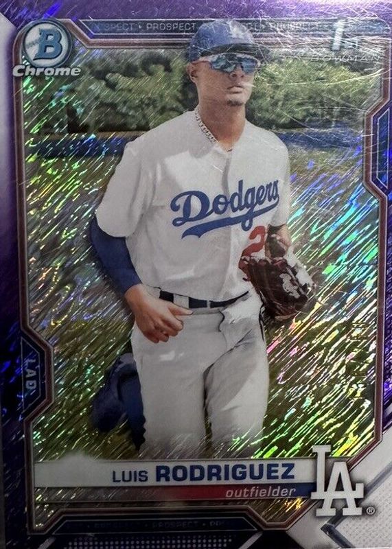 Luis Rodriguez 2021 Bowman Chrome #BCP-196 Prospects - Purple Shimmer Refractor /250 (1st) SGC 10