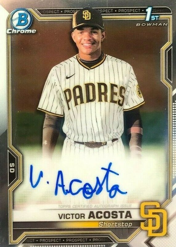 Victor Acosta 2021 Bowman Chrome #CPA-VA Prospect Auto (1st) PSA 9