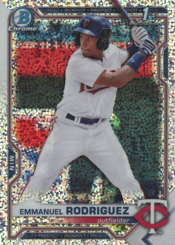 Emmanuel Rodriguez 2021 Bowman Chrome #BCP-207 Prospects - Speckle Refractor /299 (1st) RAW