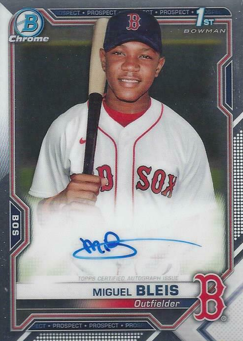 Miguel Bleis 2021 Bowman Chrome #CPA-MBL Prospect Auto (1st 