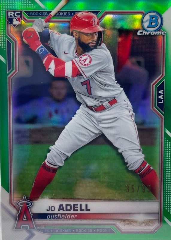 Jo Adell 2021 Bowman Chrome #42 Green Refractor /99 Rookie PSA 10