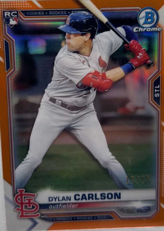 Dylan Carlson 2021 Bowman Chrome #45 Orange Refractor /25 Rookie RAW