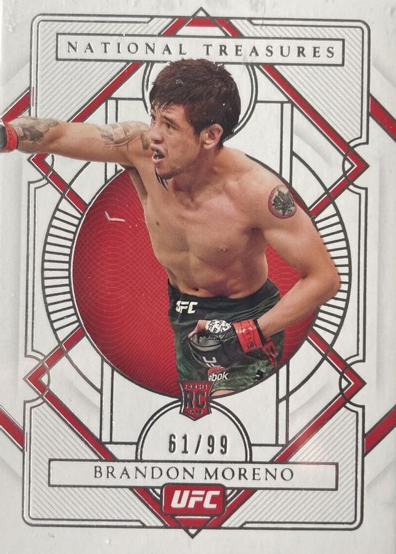 Brandon Moreno 2021 Chronicles UFC #365 National Treasures /99 Rookie SGC 9