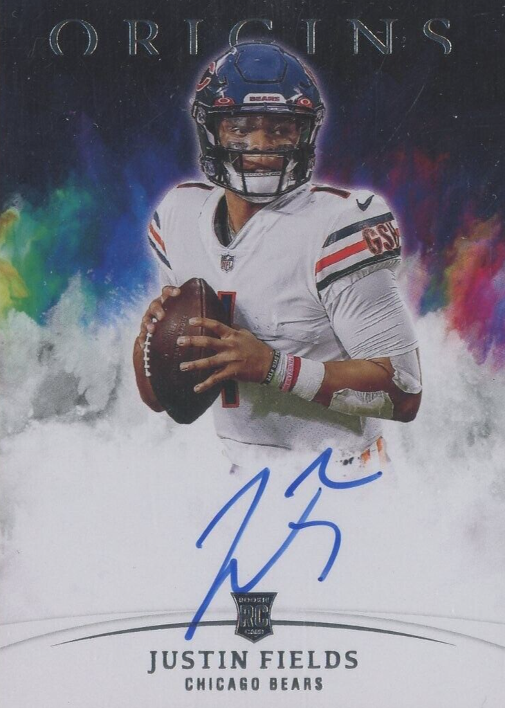 Justin Fields rated rookie サイン NFL カード JUSTIN FIELDS AUTOGRAPHED 2021 PHOENIX ROOKIE CARD #108