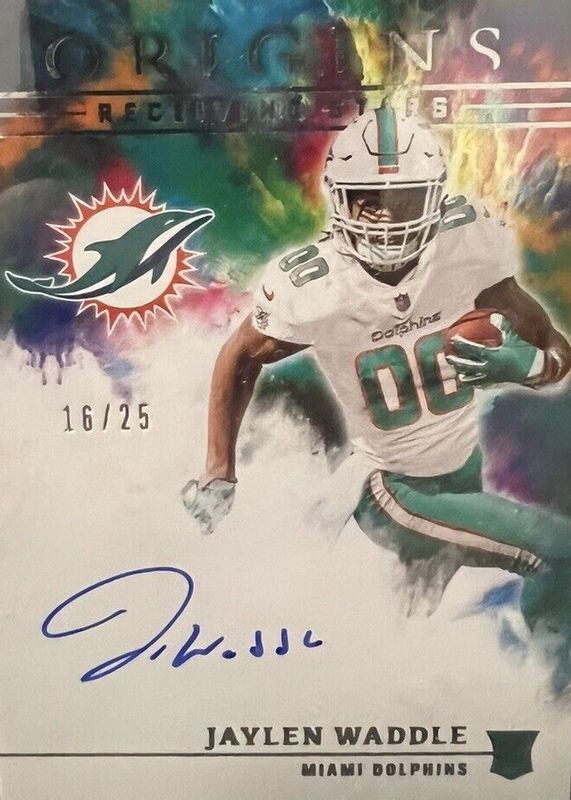 Jaylen Waddle 2021 Origins #RES-JW Receiving Stars Signatures (/25) Rookie RAW