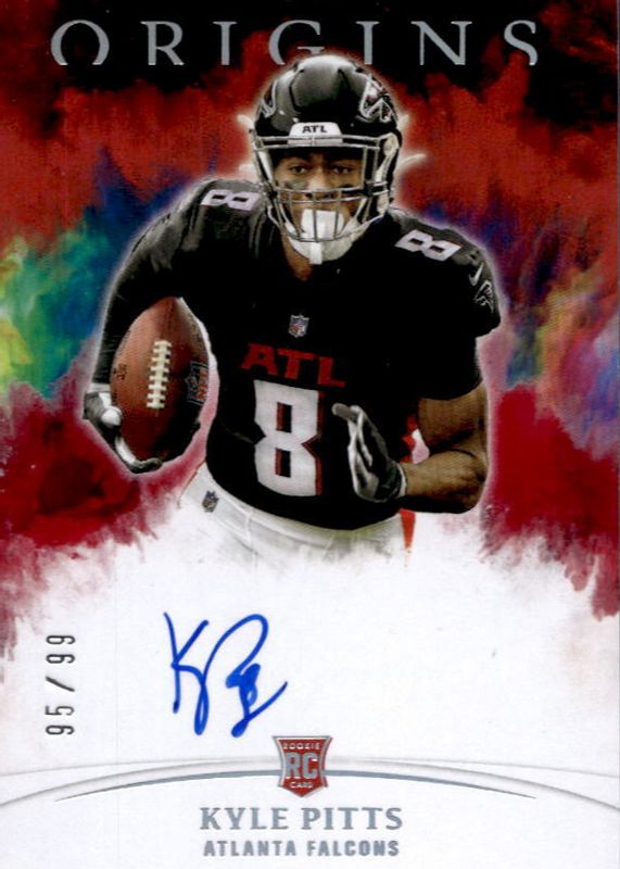 Kyle Pitts 2021 Origins #RA-KP Rookie Autographs - Red /99 Rookie SGC 9