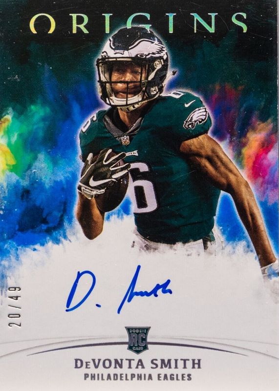 DeVonta Smith 2021 Origins #RA-DS Rookie Autographs - Blue /49 Rookie SGC 9.5