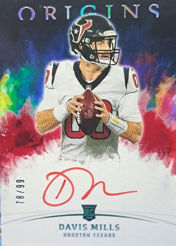 Davis Mills 2021 Origins #RA-DM Rookie Autographs - Red /99 Rookie SGC 9