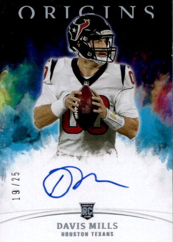 Davis Mills 2021 Origins #RA-DM Rookie Autographs - Turquoise /25 Rookie RAW