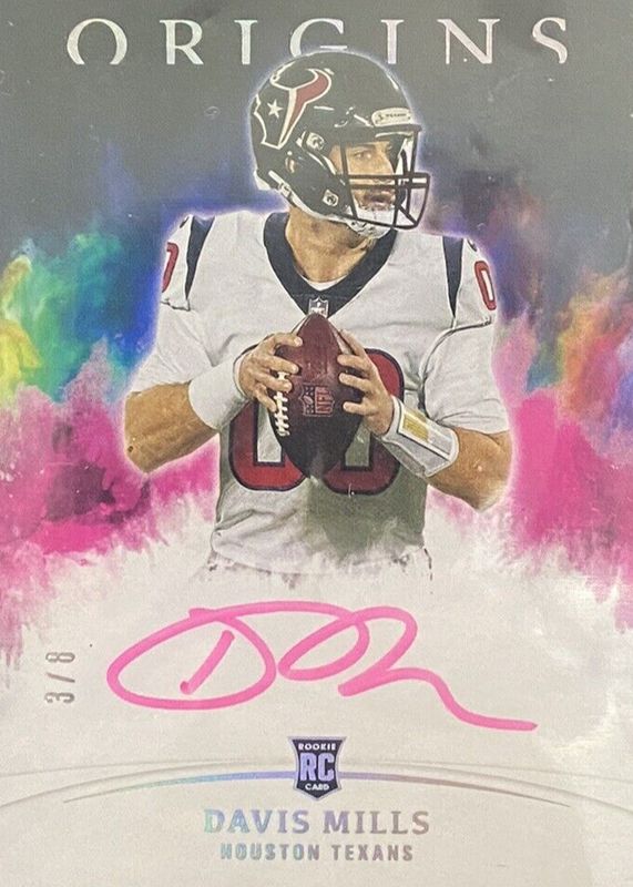 Davis Mills 2021 Origins #RA-DM Rookie Autographs - Pink /8 RAW