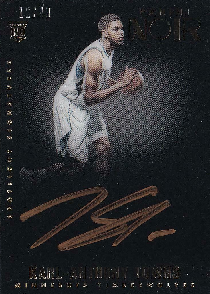 Karl-Anthony Towns 2015 Noir Spotlight Signatures /49 Price Guide 