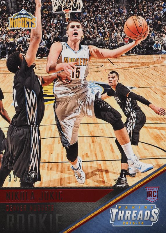 Nikola Jokic 2015 Threads #179 Century Proof Red /99 Rookie PSA 8