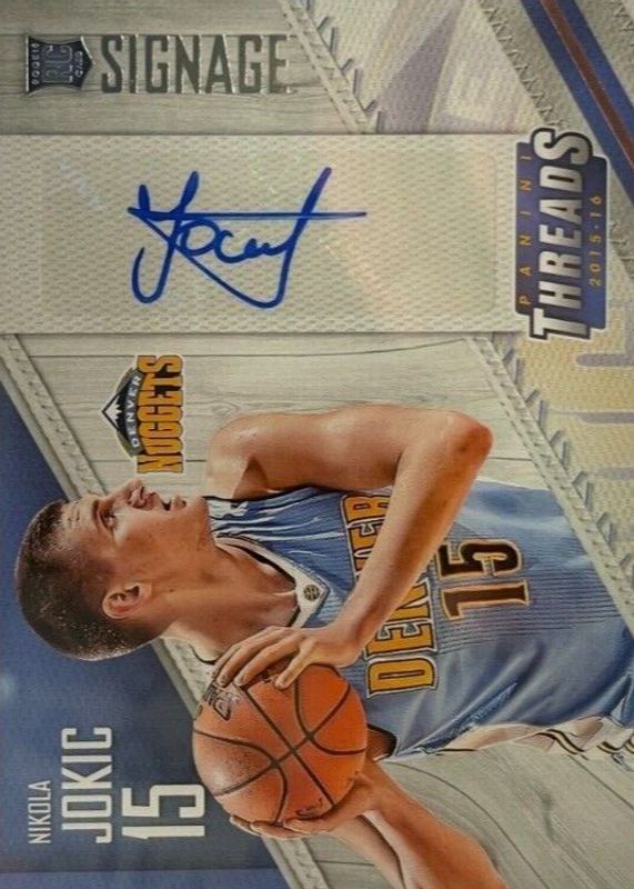 Nikola Jokic 2015 Threads #SR-NJ Signage Rookies Rookie BGS 9.5