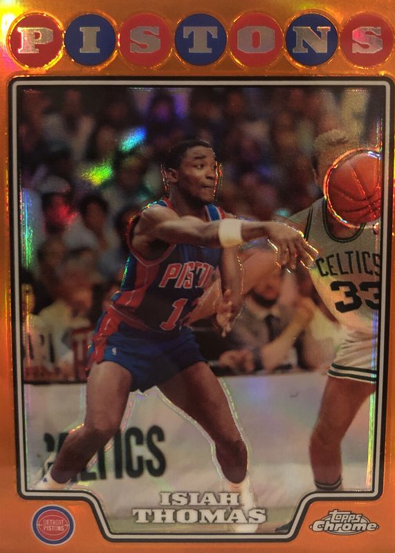 Isiah Thomas 2008 Topps Chrome #170 Orange Refractor /499 PSA 10