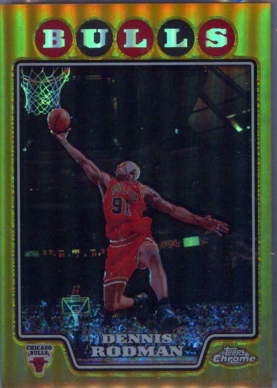 Dennis Rodman 2008 Topps Chrome #167 Gold Refractor /50 PSA 9