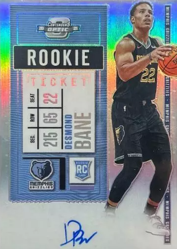 Desmond Bane 2020 Contenders Optic #126 Rookie Ticket Auto (Black 