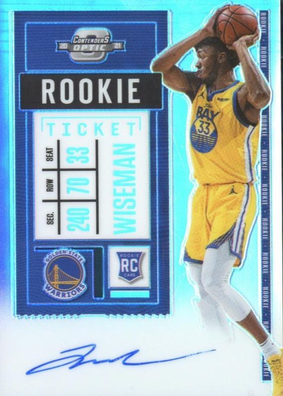 James Wiseman 2020 Contenders Optic #109 Rookie Ticket Auto Variation (Yellow Jersey) Rookie SGC 9.5